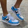 Nike Air Force One Custom Cartoon Dipinte A Mano Azzurro e Nero