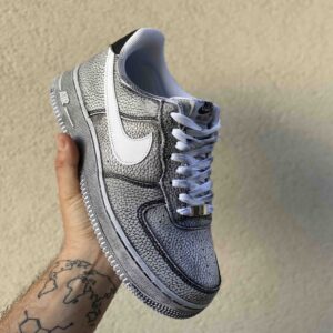 Nike Air Force One Custom Délavé Swoosh Bianco
