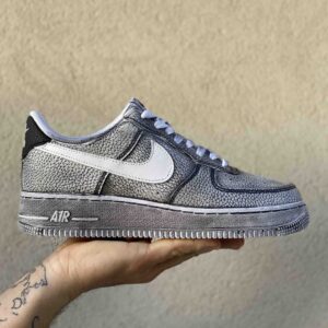 Nike Air Force One Custom Délavé Swoosh Bianco