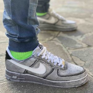 Nike Air Force One Custom Délavé Swoosh Bianco