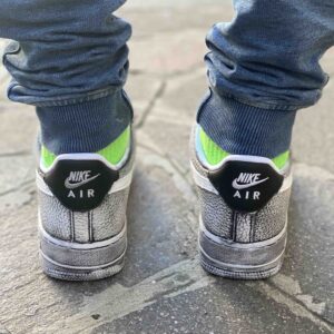 Nike Air Force One Custom Délavé Swoosh Bianco