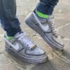 Nike Air Force One Custom Délavé Swoosh Bianco