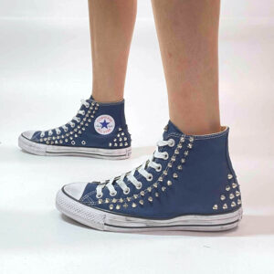 Converse All Star Personalizzate Blu e Borchie