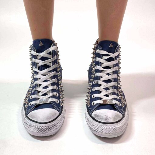 Converse All Star Personalizzate Blu e Borchie