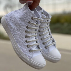 Converse All Star Personalizzate Macrame e Lacci Strass