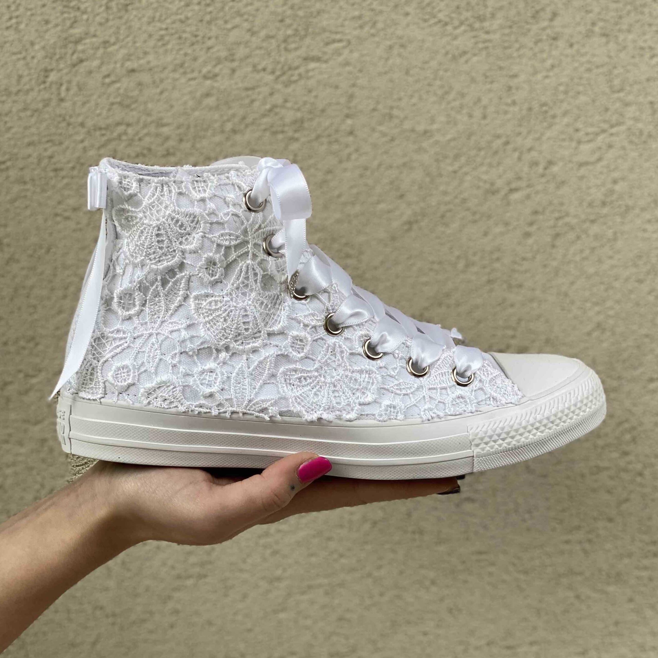 Converse bianche macrame outlet
