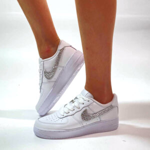 Nike Air Force 1 Custom Swoosh Swarovski Applicati a Mano