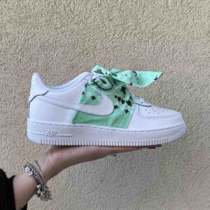 Nike Air Force One Custom Bandana Acqua Marina Con Fiocco