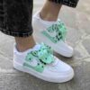 Nike Air Force One Custom Bandana Acqua Marina Con Fiocco