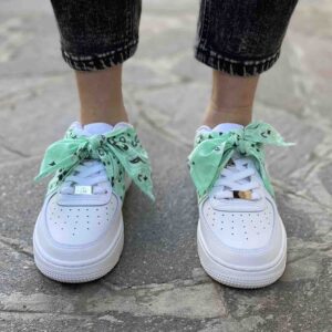 Nike Air Force One Custom Bandana Acqua Marina Con Fiocco