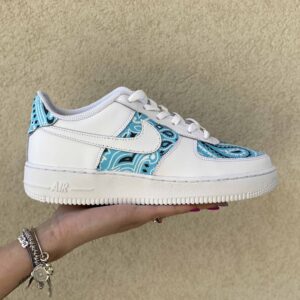 Nike Air Force One Custom Bandana Azzurra