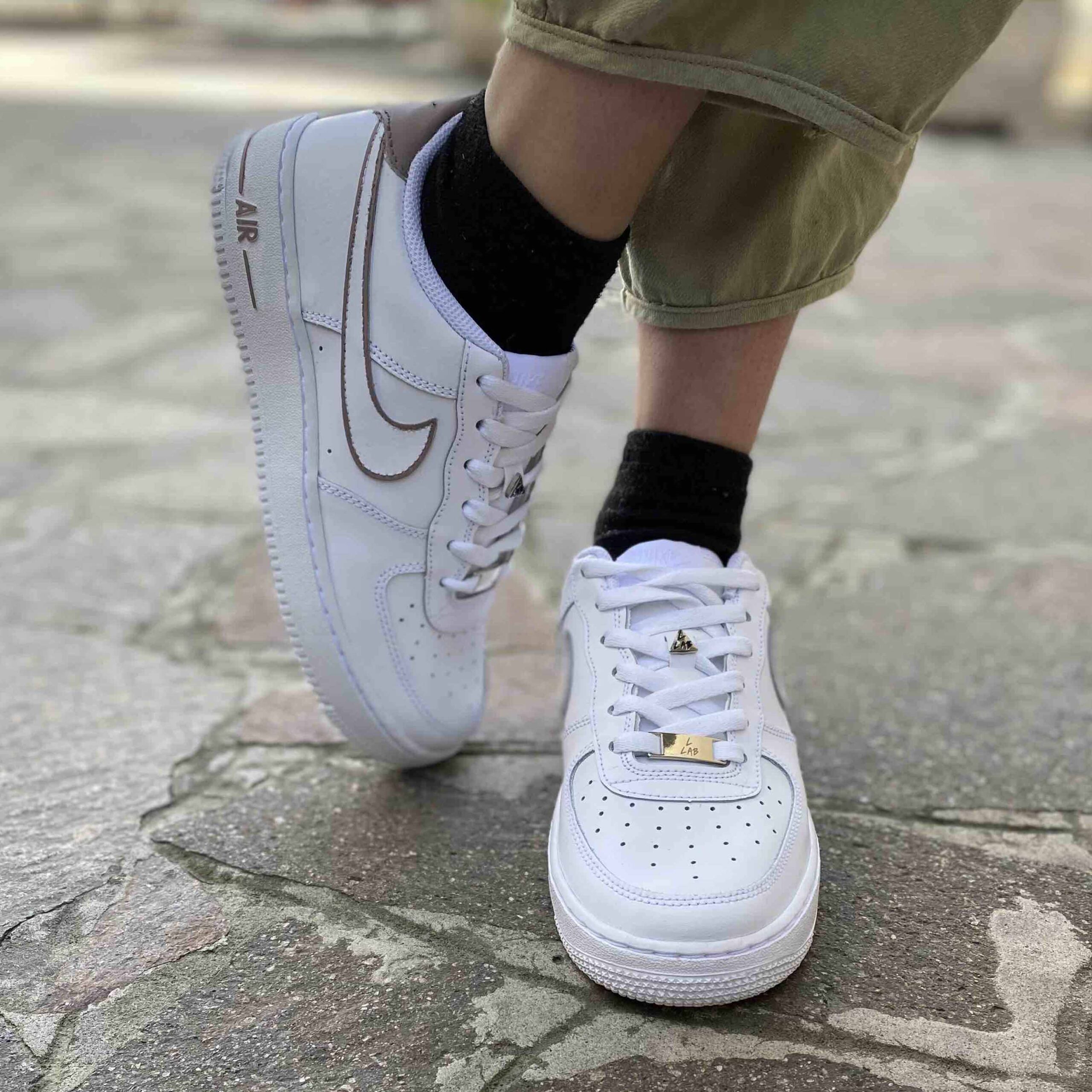 Nike Air Force One Custom Color Tortora LLab Scarpe Personalizzate