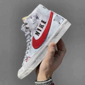 Nike Blazer Customized Dipinte a Mano Swoosh Rosso e Tags - Vol. 2
