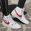 Nike Blazer Customized Dipinte a Mano Swoosh Rosso e Tags - Vol. 2