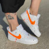 Nike Court Vision Custom Dipinte a Mano Swoosh Arancio Fluo