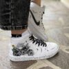 Nike Jordan 1 Custom Swoosh Effetto Goccia e Cartoon Nero - Motorbike
