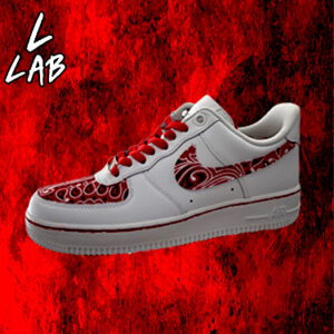 Nike Air Force One Custom Bandana e Tag Rosso