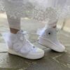 Converse All Star Personalizzate Move Platform Sposa Rose, Pizzo, Perle