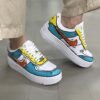 Nike Air Force 1 Shadow Custom Cartoon Azzurro, Giallo e Swoosh Arancio