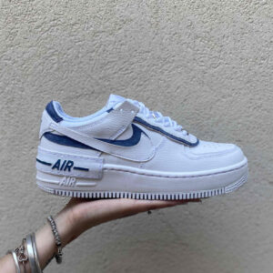 Nike Air Force 1 Shadow Custom Doppio Swoosh Azzurro e Rosso Cucito A Mano
