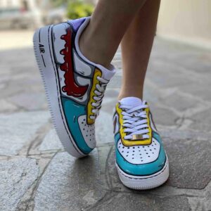 Nike Air Force One Custom Cartoon Verde Acqua LLab Scarpe Custom