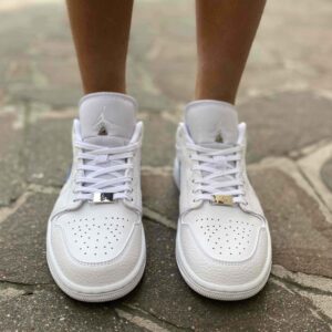 Nike Jordan 1 Custom Low Dipinta a Mano Gocce Cadenti Azzurro e Nero