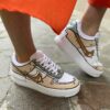 Nike Air Force 1 Shadow Custom Cartoon Verde pastello, Beige, Doppio Swoosh Bianco e Marrone