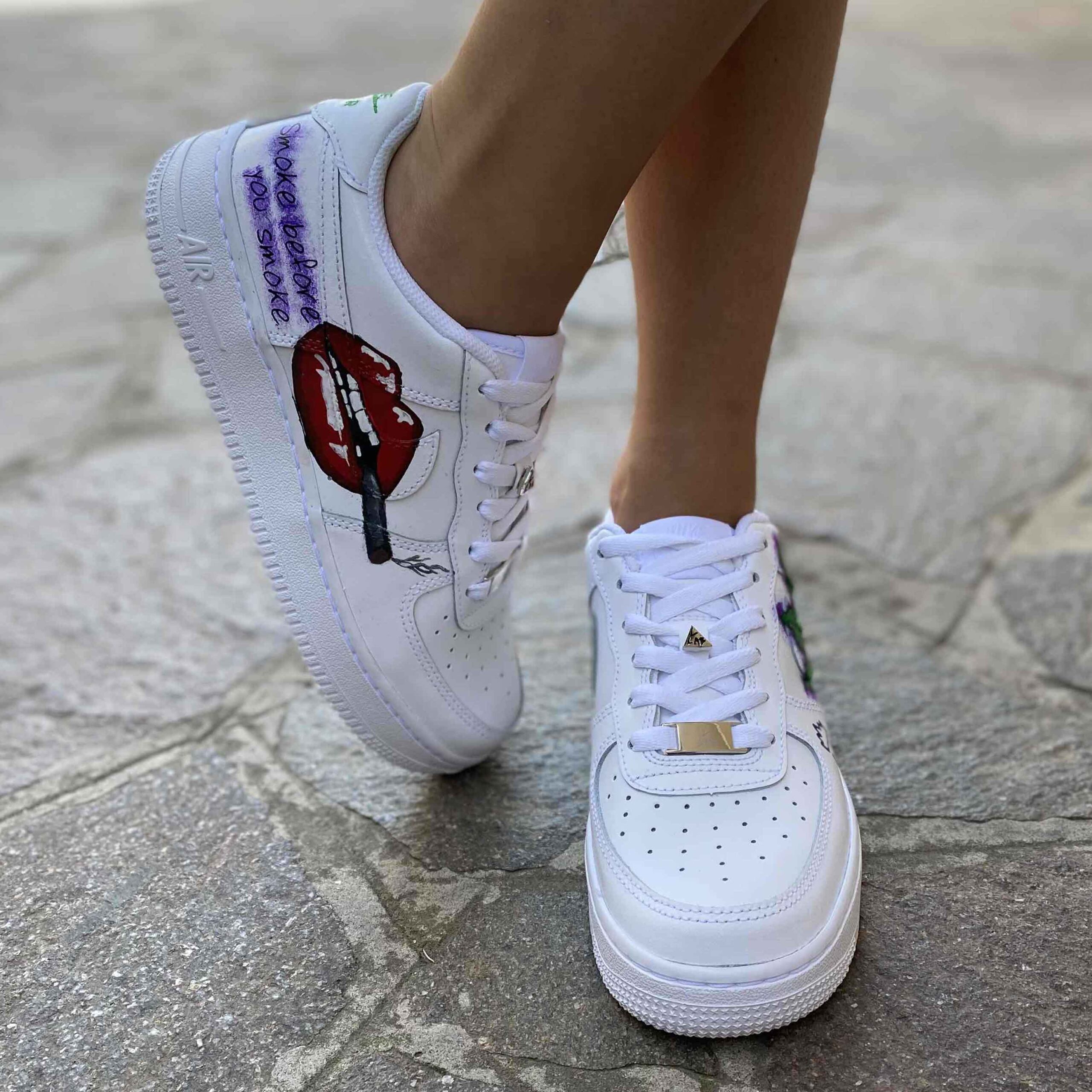 Nike Air Force One Custom Dipinte A Mano Mary Jane