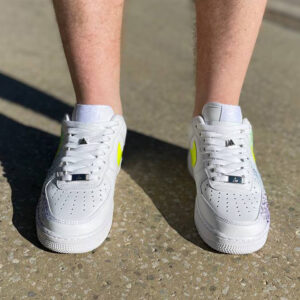 Nike Air Force One Custom Splash Swoosh Giallo Fluo