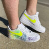 Nike Air Force One Custom Splash Swoosh Giallo Fluo