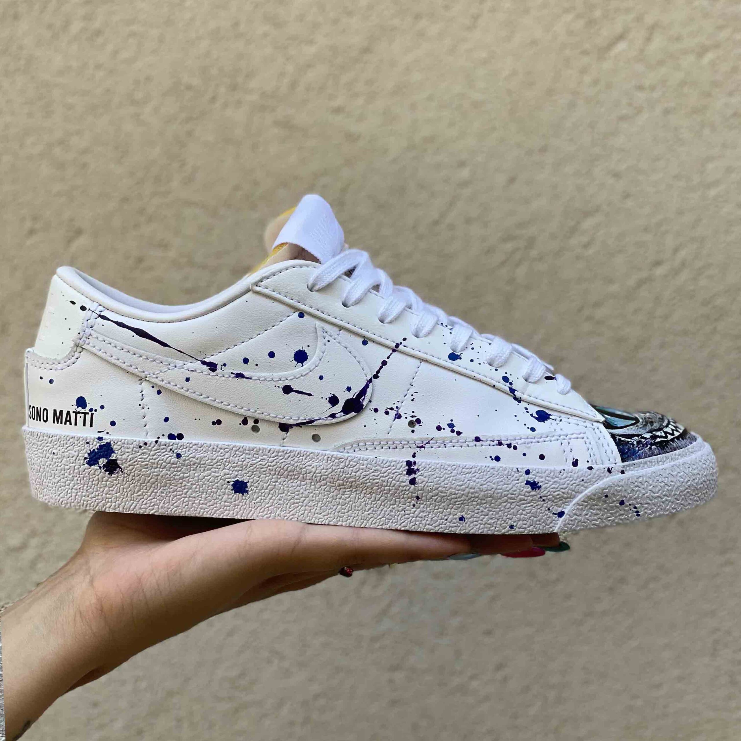 Nike Blazer Low Customized Dipinte a Mano Mad Cat