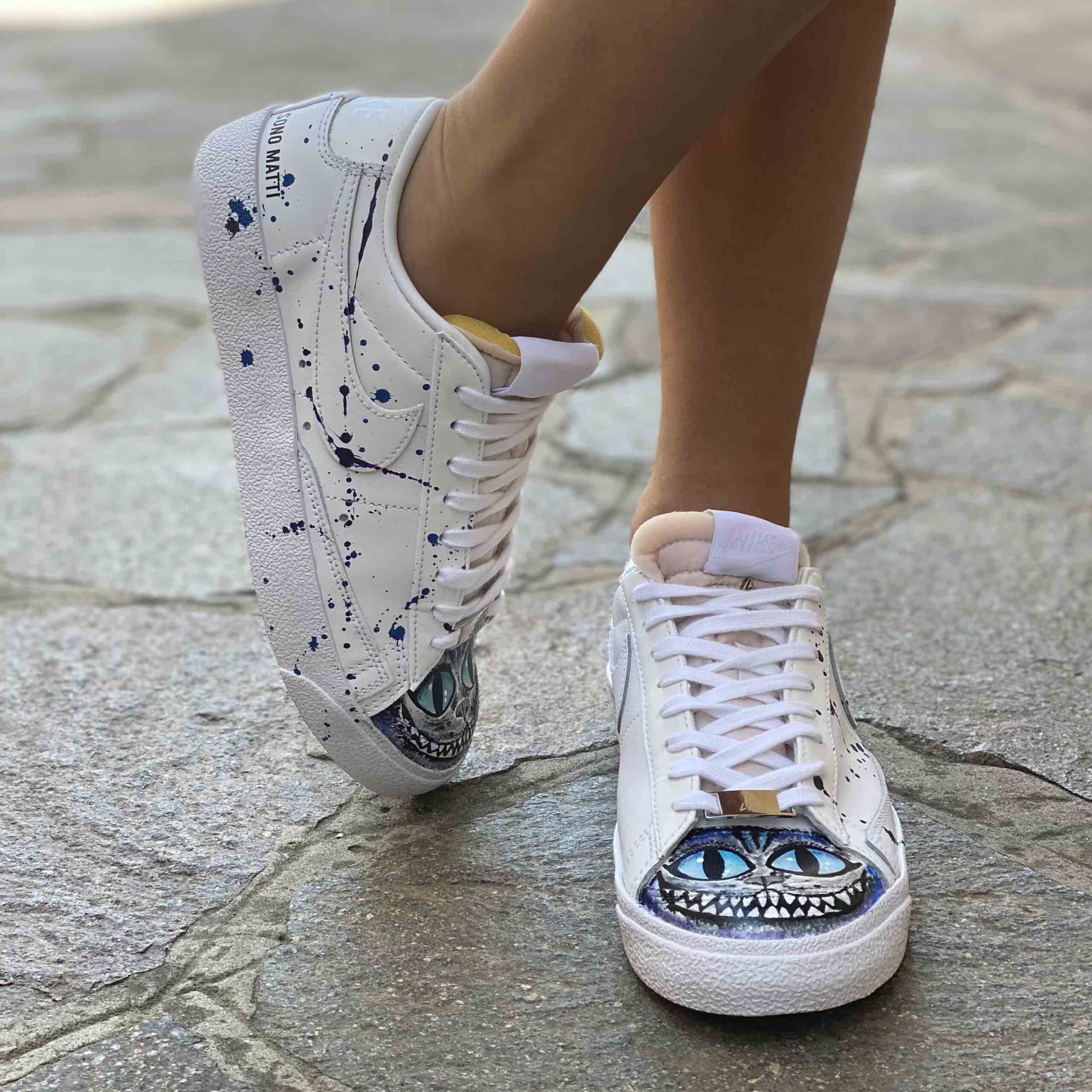 Nike Blazer Low Customized Dipinte a Mano Mad Cat