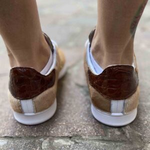 Adidas Stan Smith Personalizzate Cavallino, Inserti in Cocco Stampato e Borchie Gialle Fluo