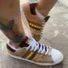 Adidas Stan Smith Personalizzate Cavallino, Inserti in Cocco Stampato e Borchie Gialle Fluo