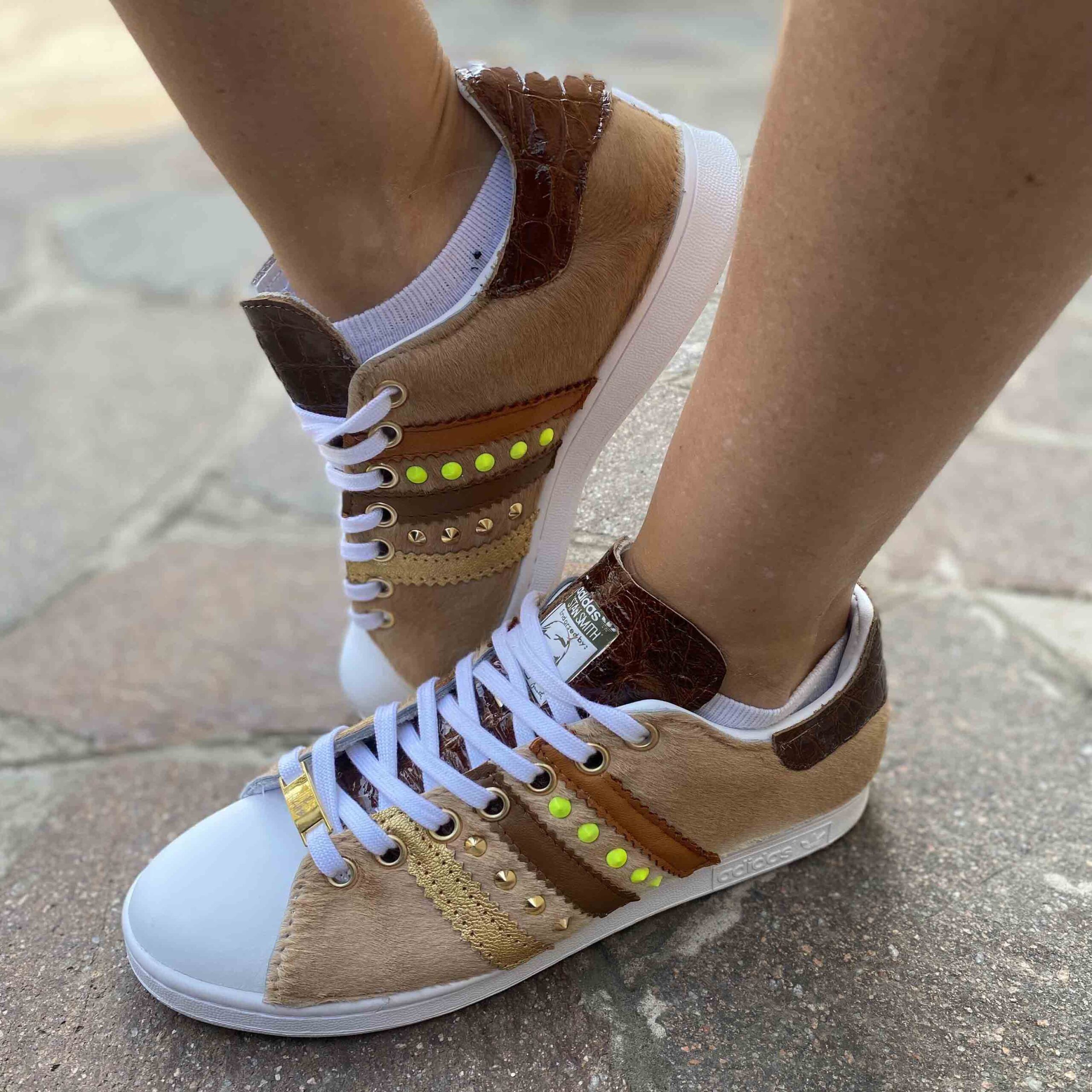 Adidas Stan Smith Custom Cocco Borchie LLab Scarpe Custom