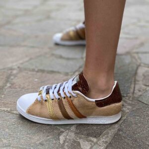 Adidas Stan Smith Personalizzate Cavallino, Inserti in Cocco Stampato