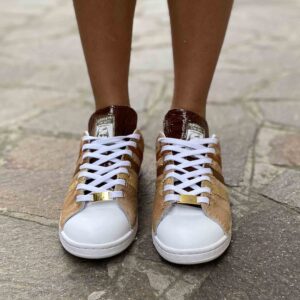 Adidas Stan Smith Personalizzate Cavallino, Inserti in Cocco Stampato