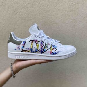 Adidas Stan Smith Personalizzate Dipinte A Mano Love