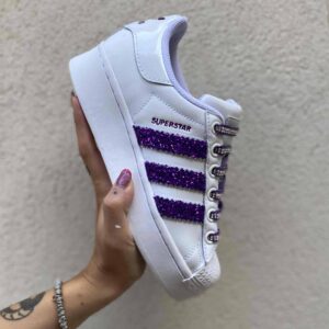 Superstar bianche e viola sale