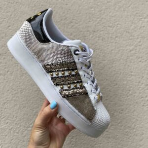 Adidas Superstar Bold Personalizzate Off-White Oro