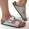 Birkenstock Arizona Personalizzate Base Argento Borchie Argento