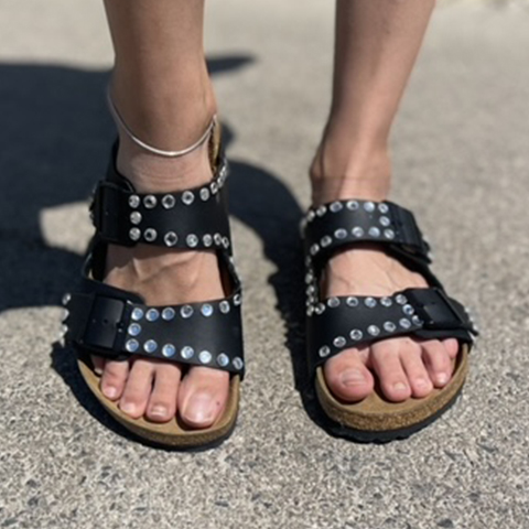 Birkenstock Arizona Personalizzate Base Nera Strass