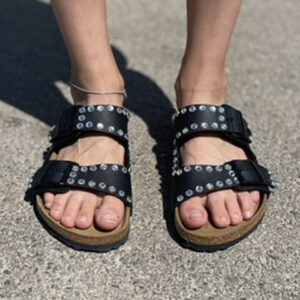 Birkenstock Arizona Personalizzate Base Nera Strass
