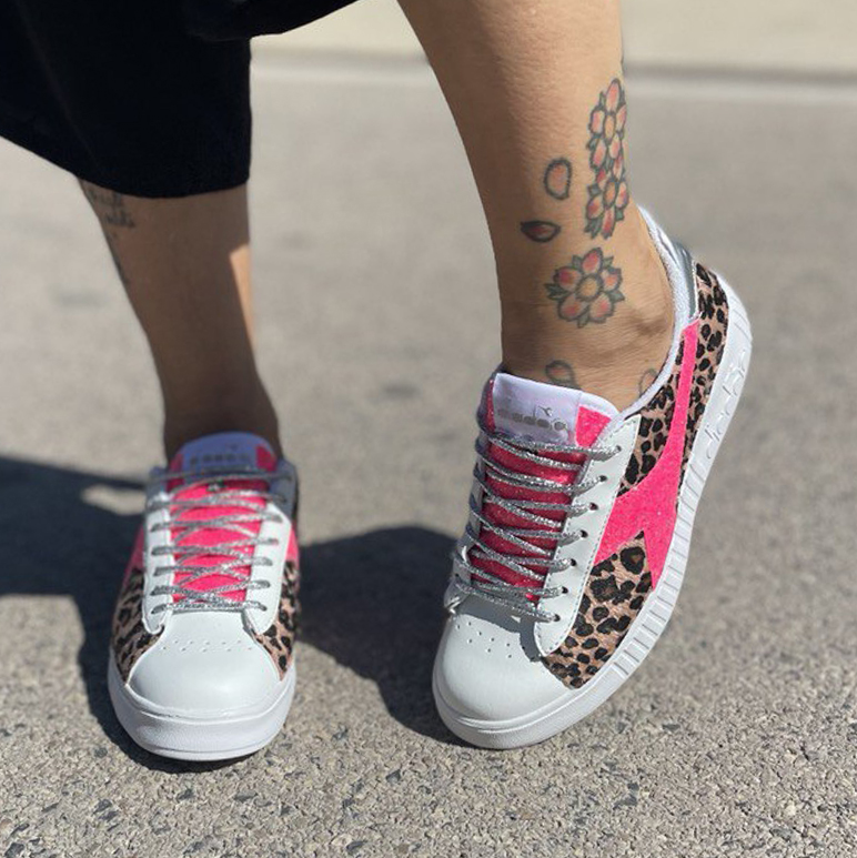 Diadora Personalizzate Game Step Leo Glitter Fucsia