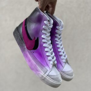 Nike Blazer Customized Vernice e Doppio Swoosh Nero e Viola