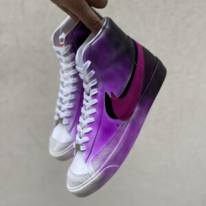 Nike Blazer Customized Vernice e Doppio Swoosh Nero e Viola