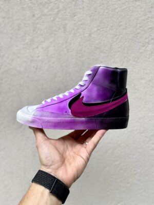 Nike Blazer Customized Vernice e Doppio Swoosh Nero e Viola