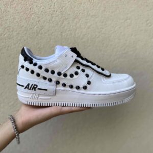 Nike Air Force 1 Shadow Custom Dettagli Cuciti A Mano e Borchie Nere