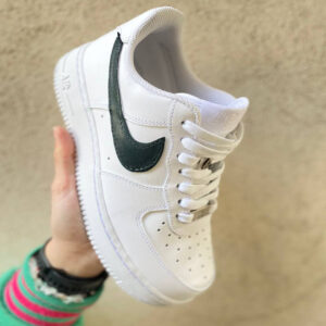Nike Air Force 1 Custom Swoosh Dipinto a Mano Verde Ottanio