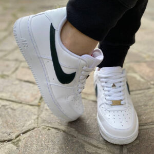 Nike Air Force 1 Custom Swoosh Dipinto a Mano Verde Ottanio